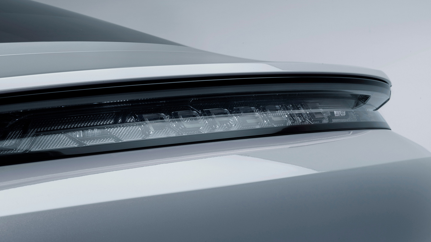 Light strip with illuminated ‘PORSCHE’ logo in Black
