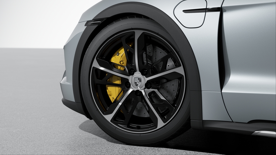 Porsche Ceramic Composite Brake (PCCB), brake calipers with Yellow finish