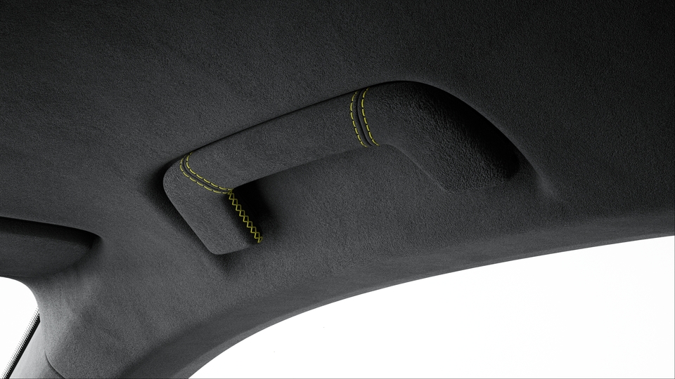 Roof Lining Grab Handles Race-Tex with coloured decorative Stitching
