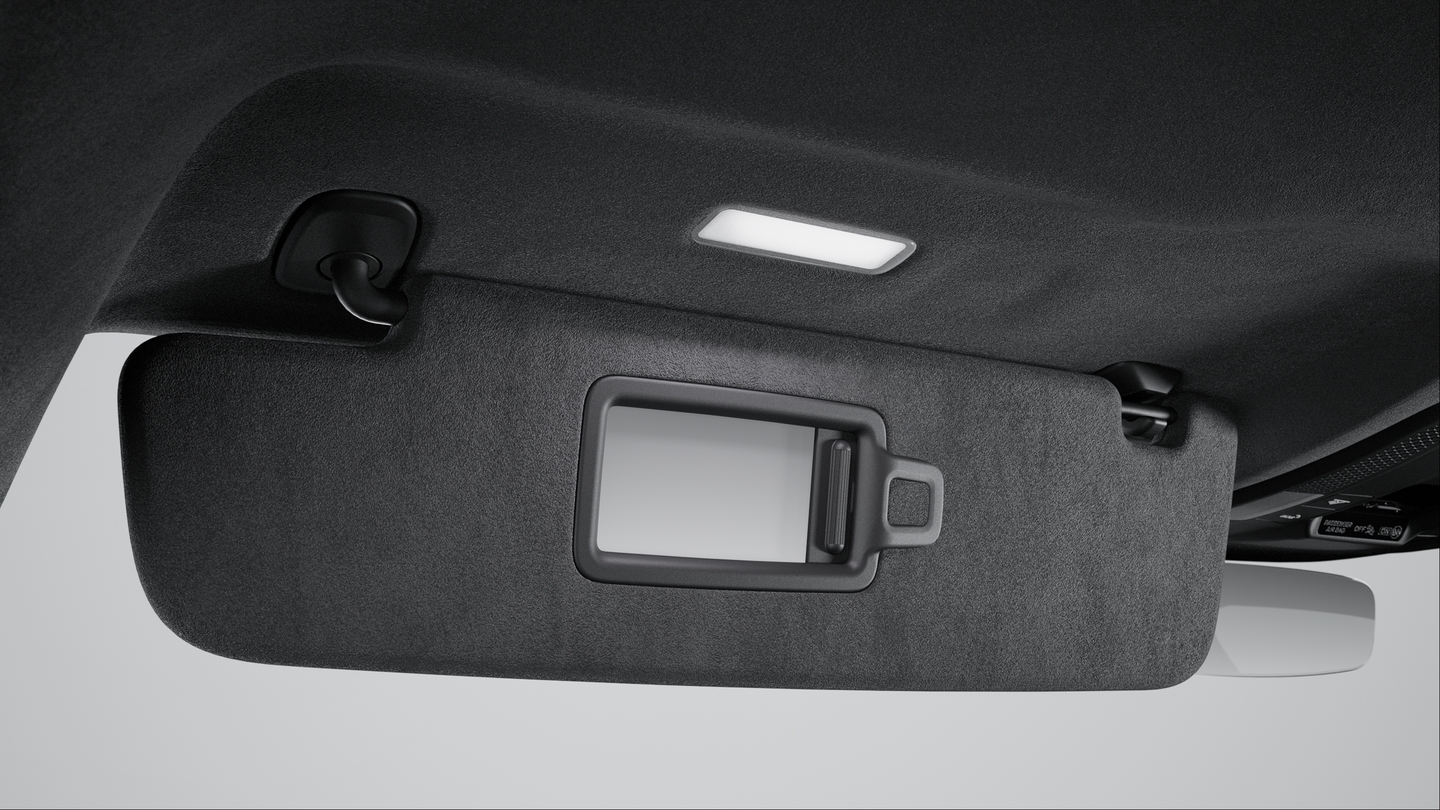 Sun visors for driver and front passenger