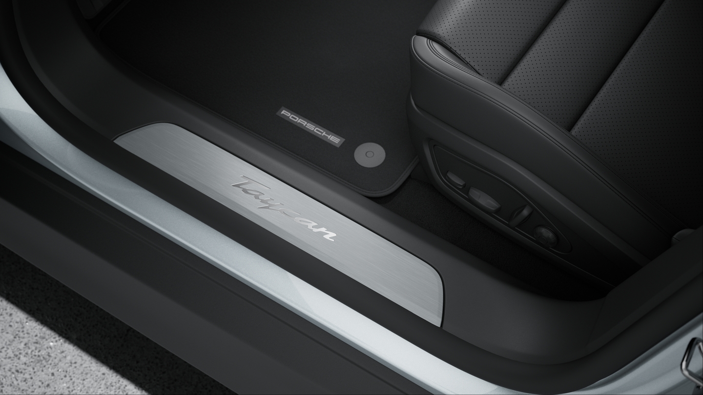 Door sill guards brushed aluminium Silver coloured