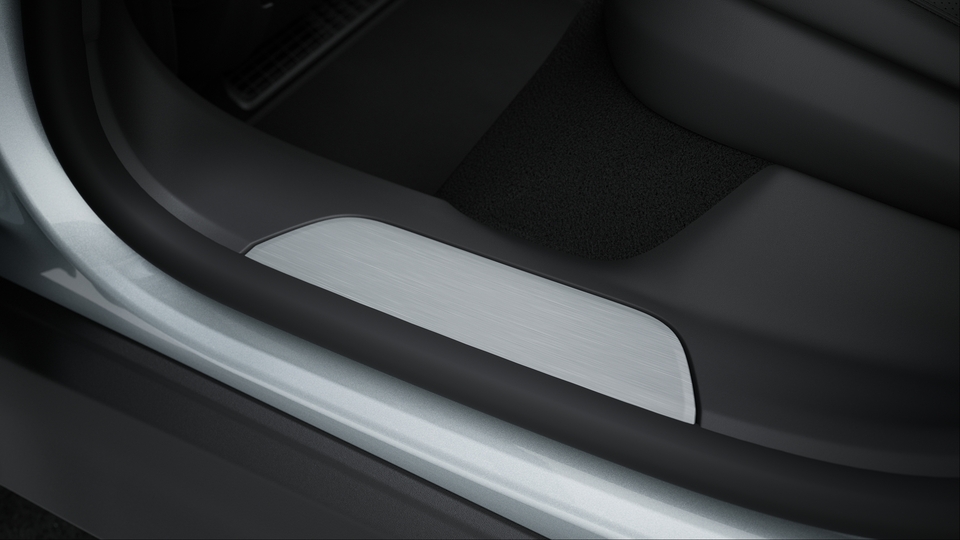 Door sill guards brushed aluminium Silver coloured
