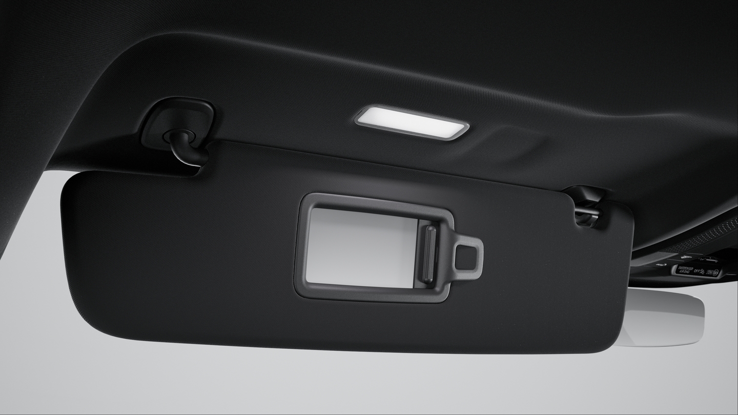 Sun visors for driver and front passenger