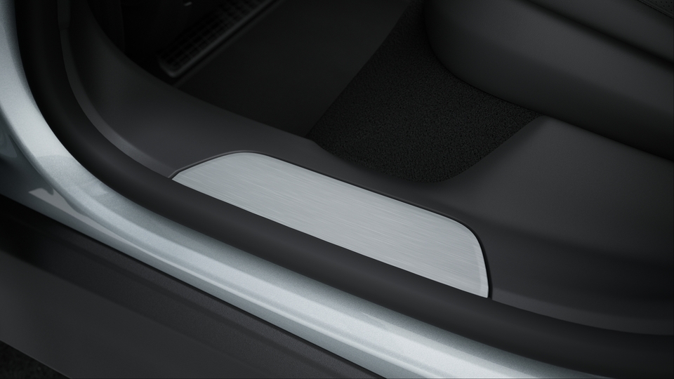 Door sill guards brushed aluminium Silver coloured