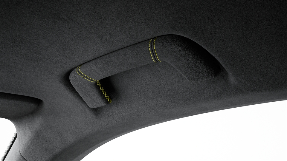 Roof Lining Grab Handles Race-Tex with coloured decorative Stitching | Atacama Beige
