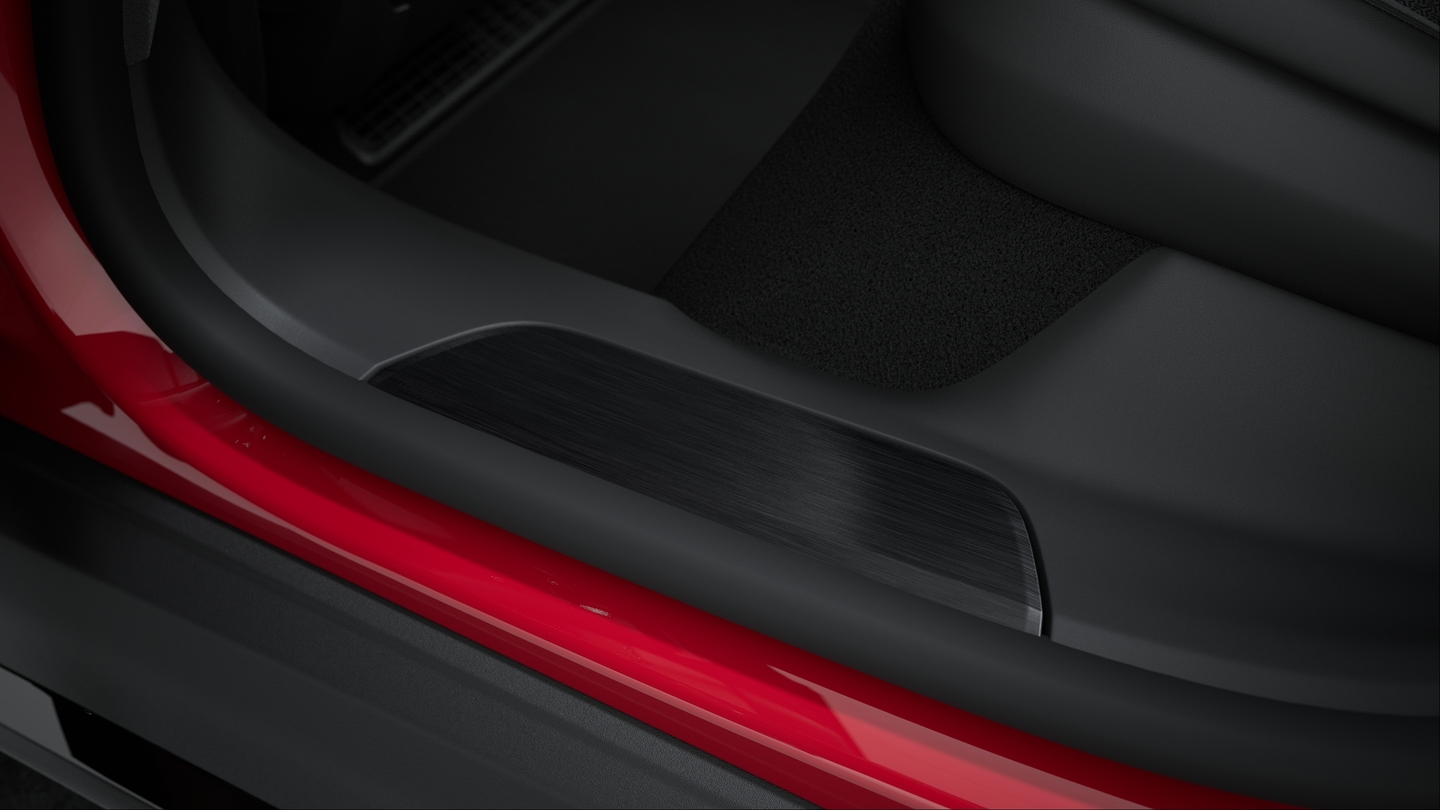Door sill guards brushed aluminium in Black