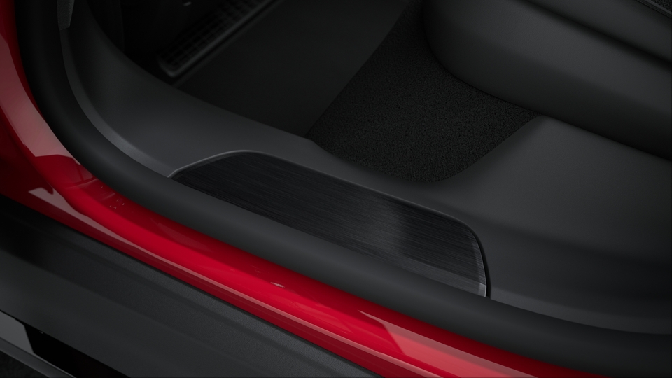 Door sill guards brushed aluminium in Black