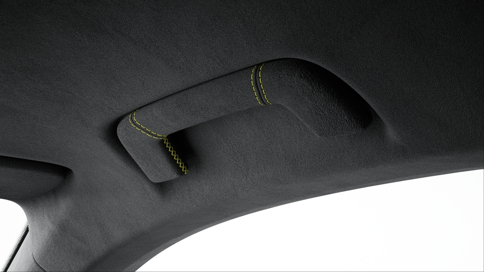 Roof Lining Grab Handles Race-Tex with coloured decorative Stitching | Bordeaux Red