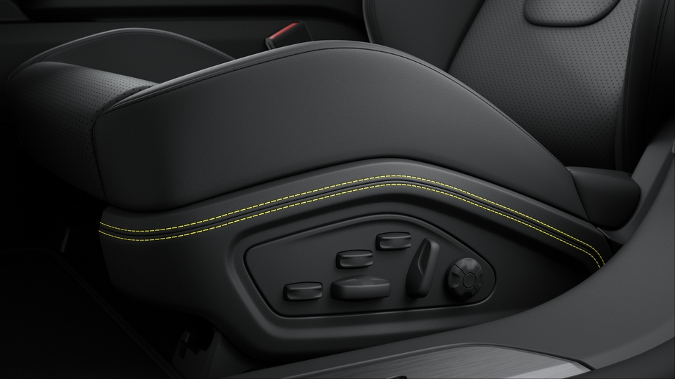 Seat Consoles Leather (front) with coloured decorative Stitching | Bordeaux Red