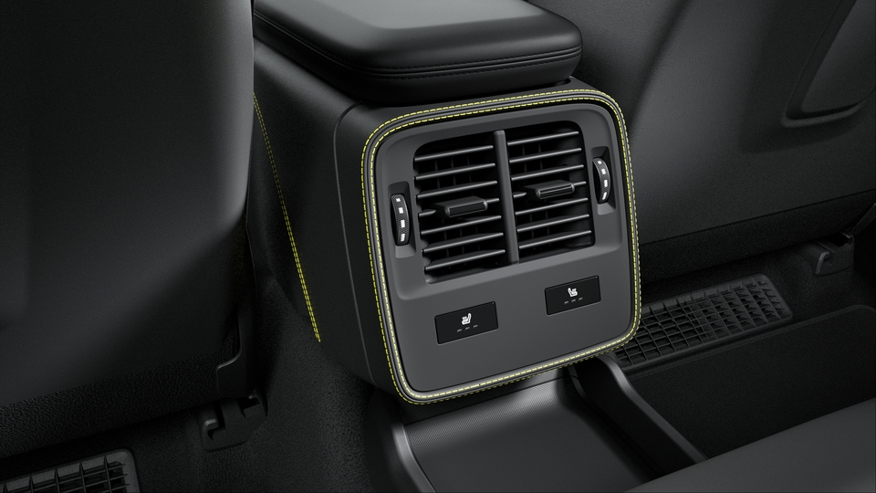 Centre Console Trim Package Leather with coloured decorative Stitching | Bordeaux Red