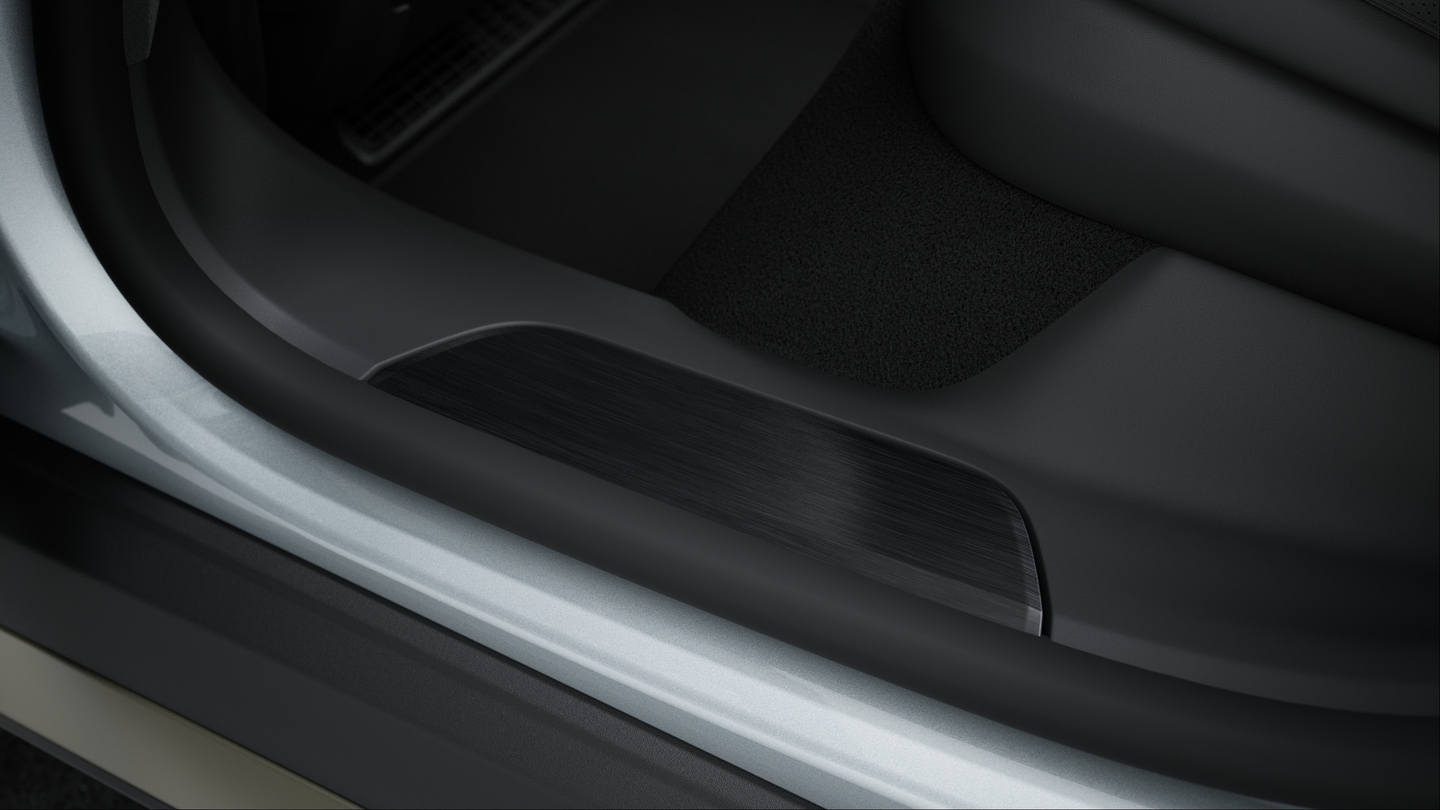 Door sill guards brushed aluminium in Black