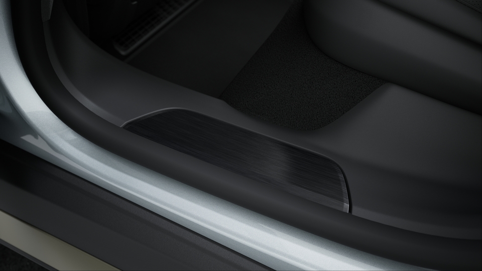 Door sill guards brushed aluminium in Black