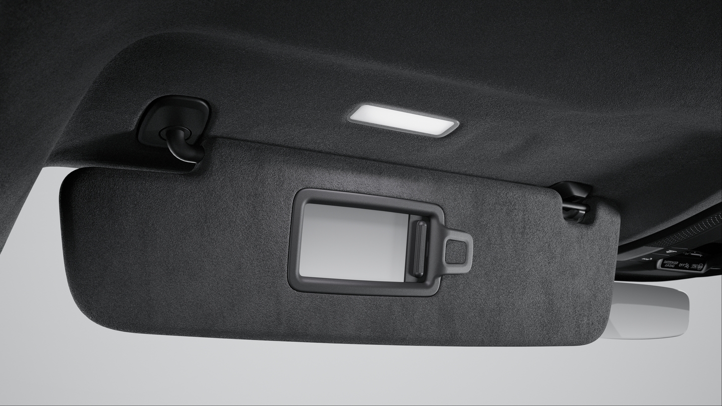 Sun visors for driver and front passenger