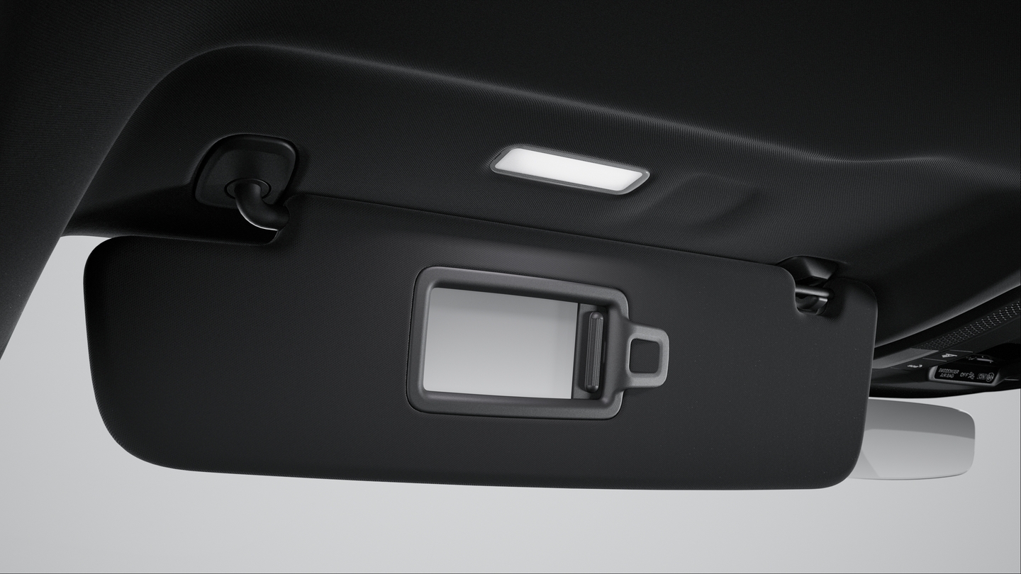 Sun visors for driver and front passenger