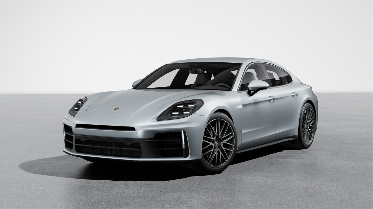 Wheel centre caps with monochrome Porsche crest