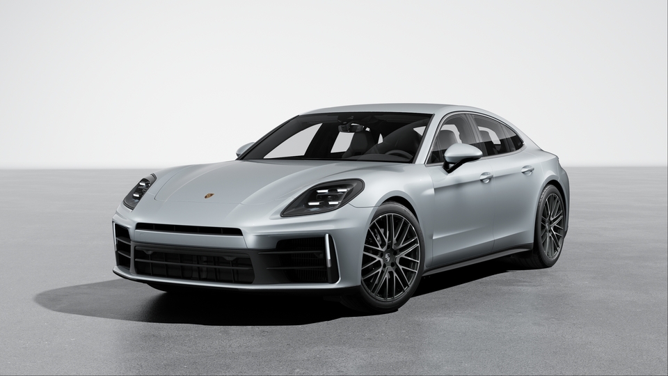 Wheel centre caps with monochrome Porsche crest