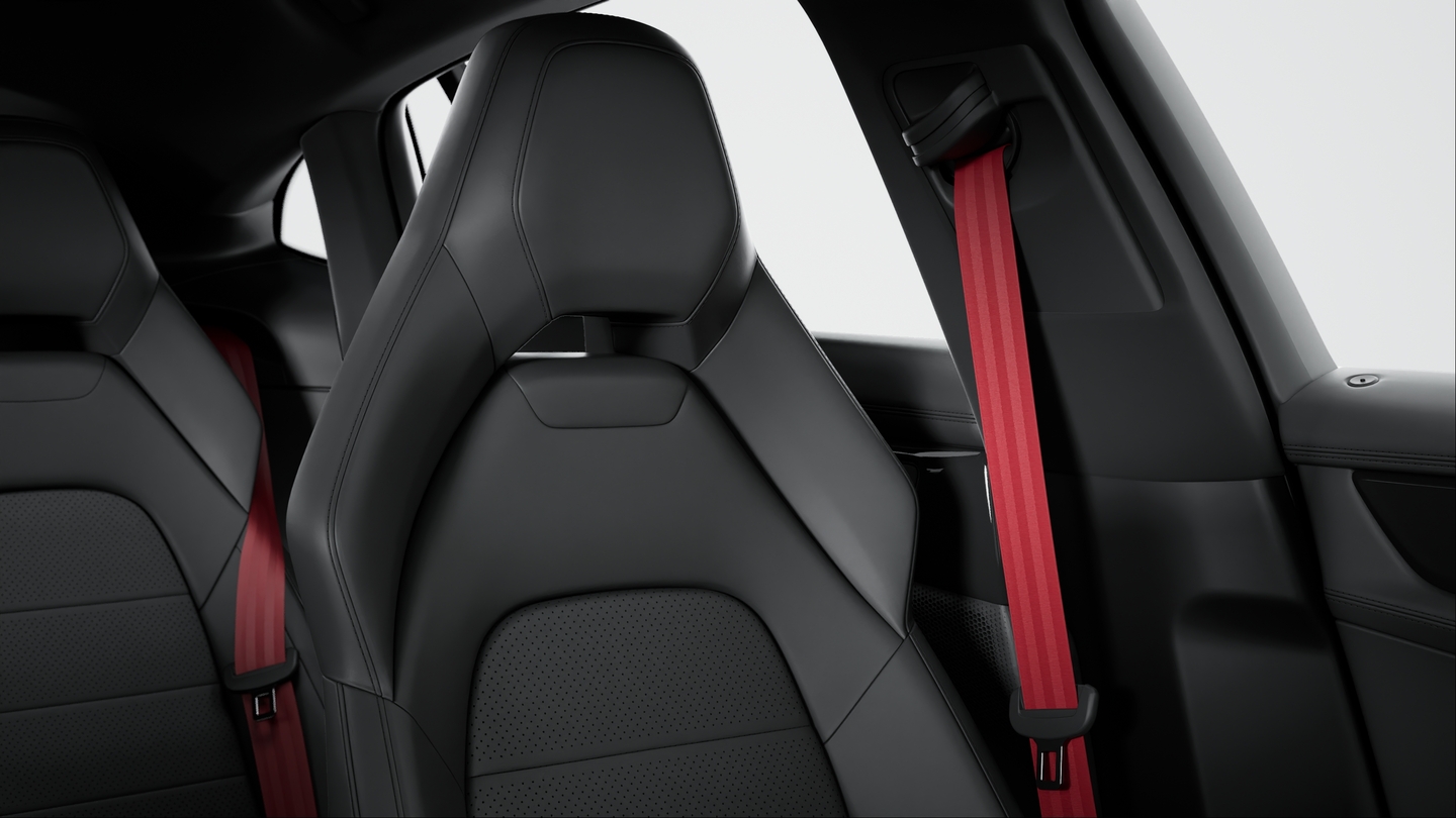 Seat belts bordeaux red