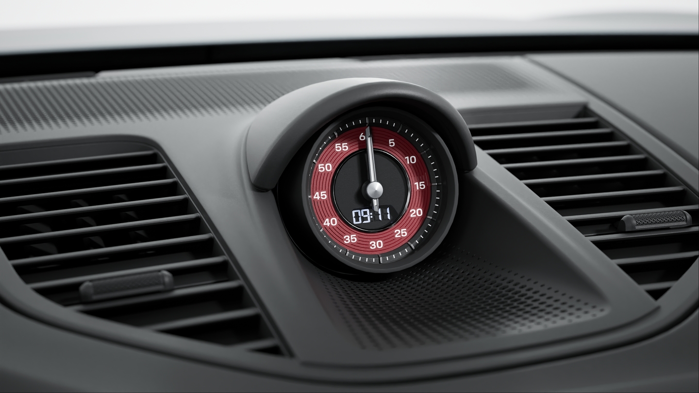 Sport Chrono stopwatch instrument dial and digital rev counter bordeaux red