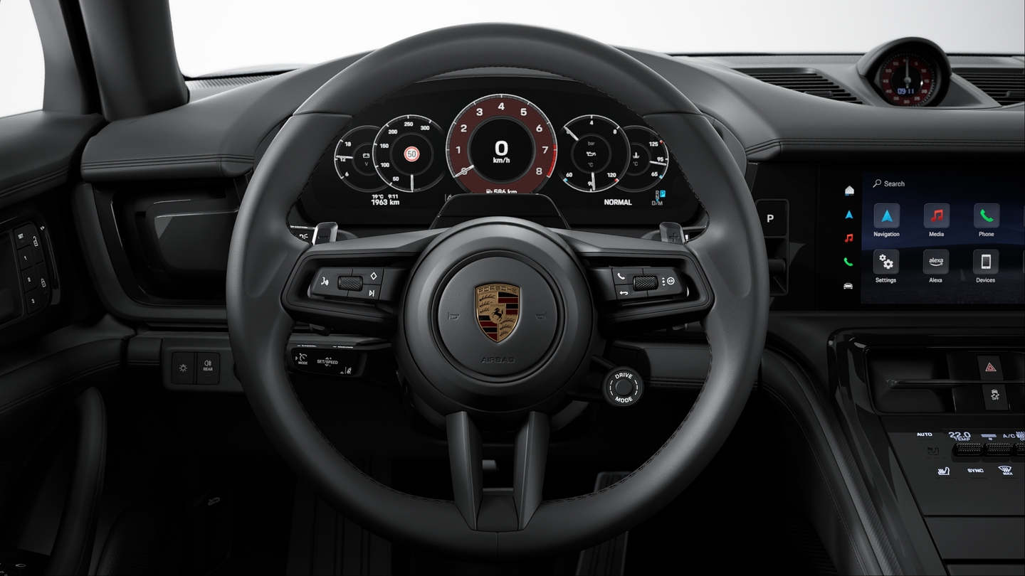 Sport Chrono stopwatch instrument dial and digital rev counter bordeaux red