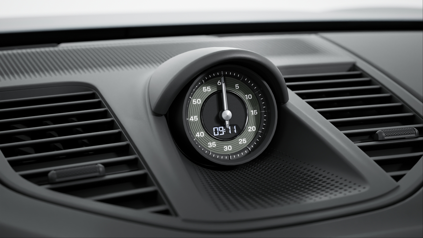 Sport Chrono stopwatch instrument dial and digital rev counter night green