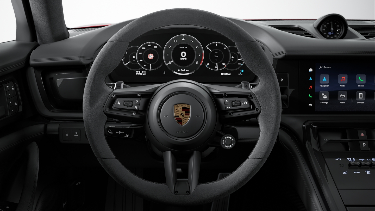 带模式切换旋钮的 Race-Tex 面料加热式 GT 运动型方向盘