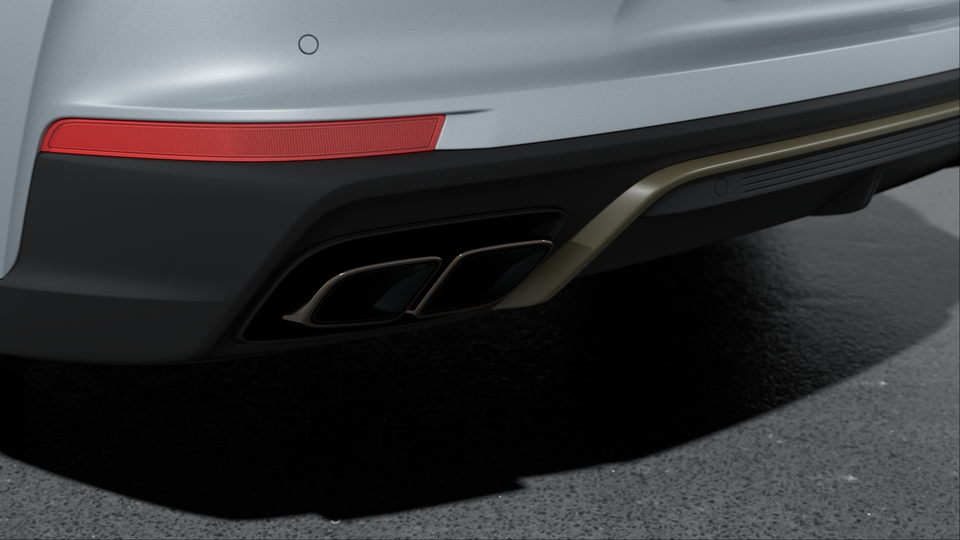 Exhaust System with Twin Dual-Tube Turbo Tailpipes