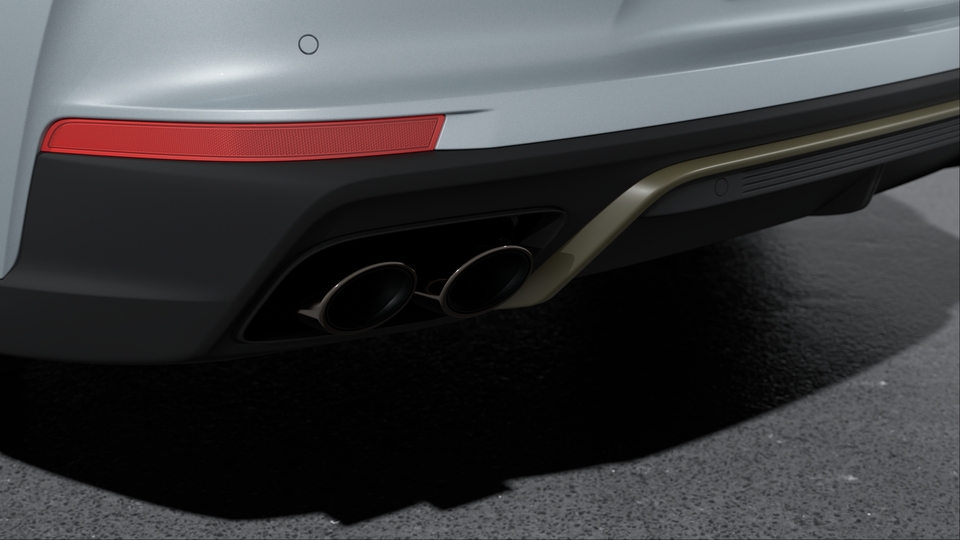 Sports exhaust system including sports tailpipes in Dark Bronze