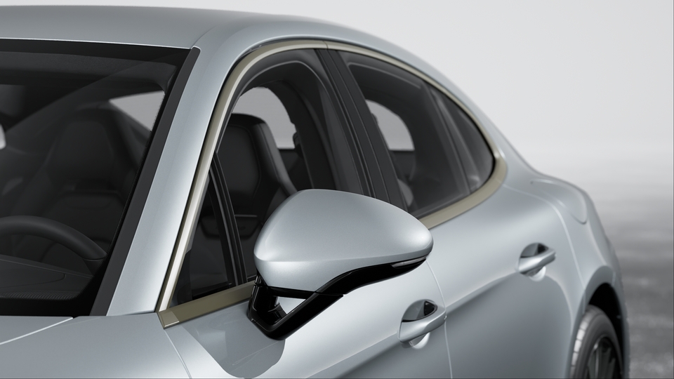 Exterior Mirror Lower Trims painted in Exterior Colour including Mirror Base painted in Black (high-gloss)