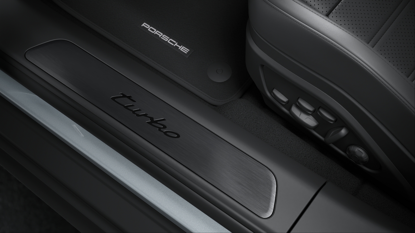 Door Sill guards in Black Brushed Aluminum