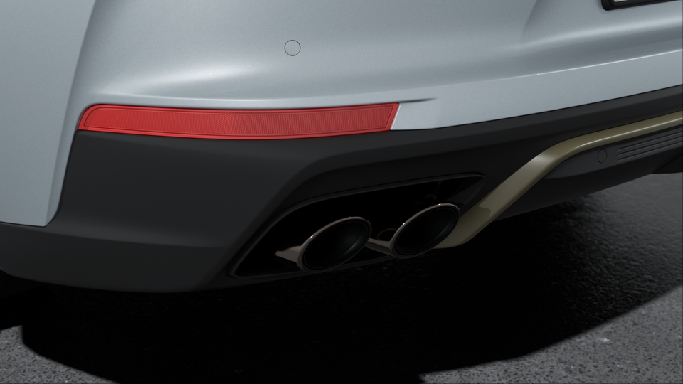 Sports exhaust system including sports tailpipes in Dark Bronze