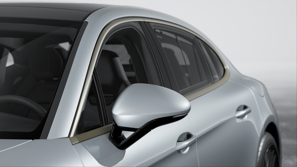Exterior Mirror Lower Trims painted in Exterior Colour including Mirror Base painted in Black (high-gloss)