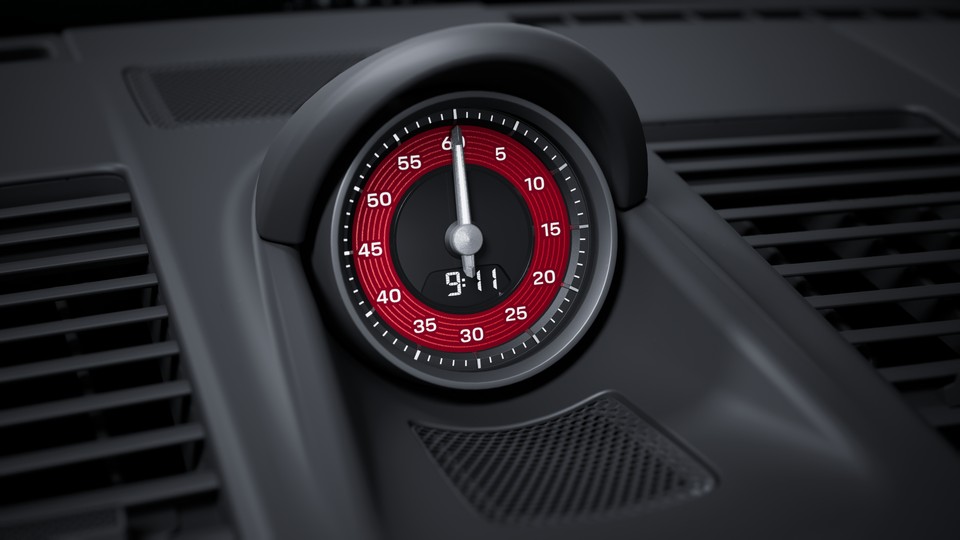 胭脂红 Sport Chrono 秒表仪表盘和数字转速表