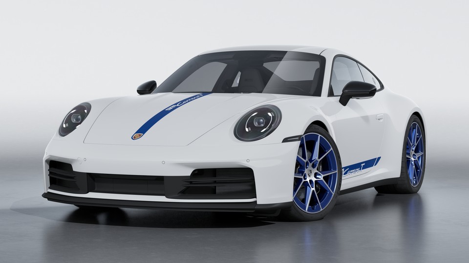带龙胆蓝对比色的 Carrera T 外部组件