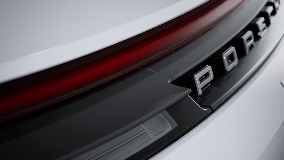 带 “PORSCHE” 标志的条形尾灯