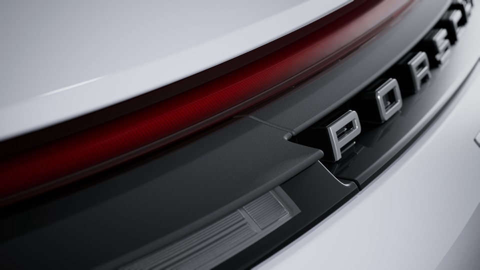 带 “PORSCHE” 标志的条形尾灯