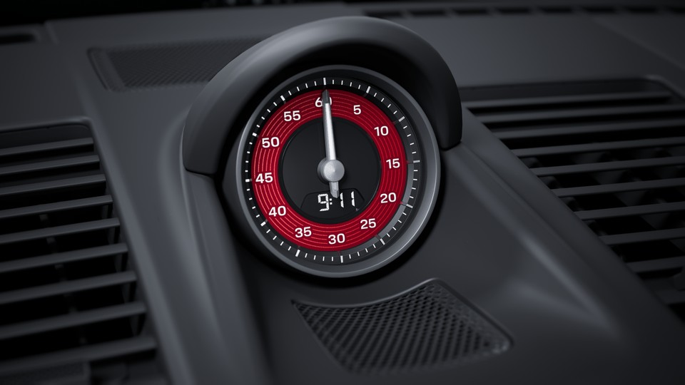 胭脂红 Sport Chrono 秒表仪表盘和数字转速表
