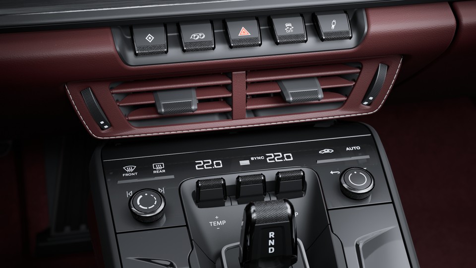 Slats leather and air vents leather with coloured decorative stitching
