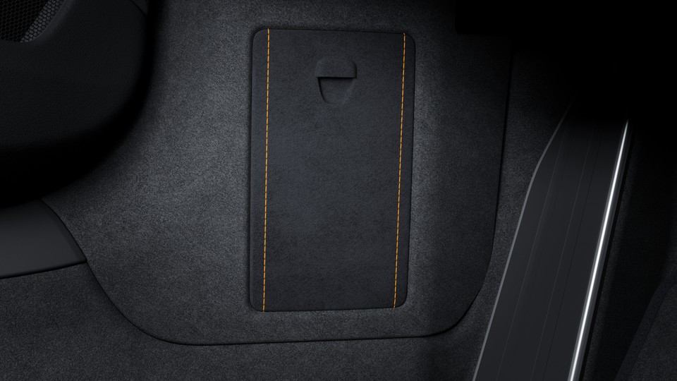 Fuse box cover Race-Tex with coloured decorative stitching