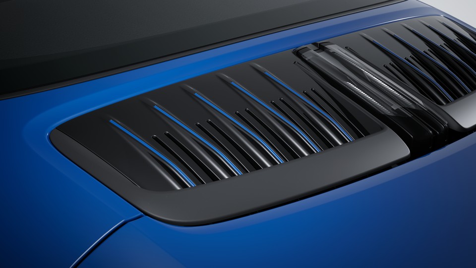 Slat inlays rear lid painted in exterior colour
