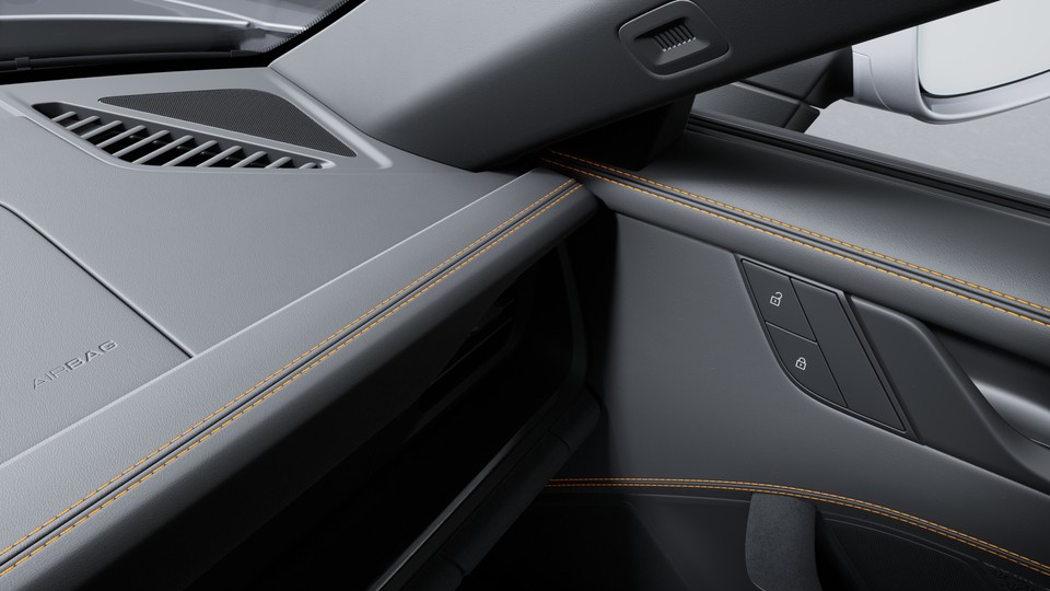 Interior Trim Package with decorative stitching in contrasting colour