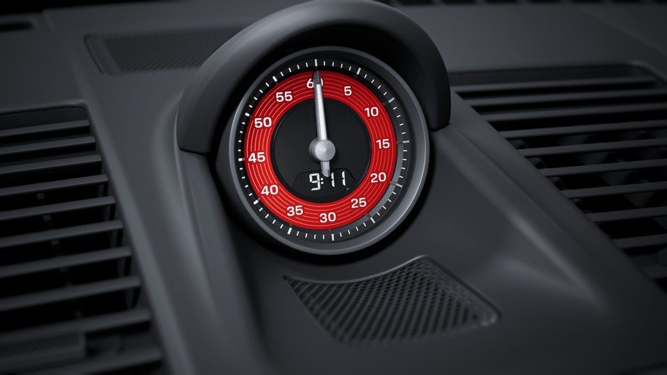 Sport Chrono stopwatch instrument dial and digital tachometer Guards Red