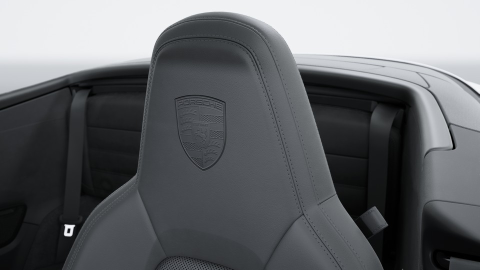 Porsche crest on headrests