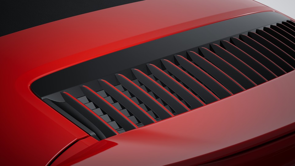 Slat inlays rear lid painted in exterior colour