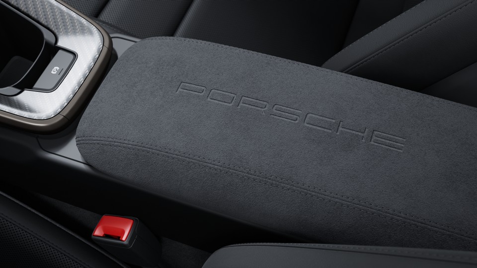 ‘PORSCHE’ logo on storage compartment lid Race-Tex