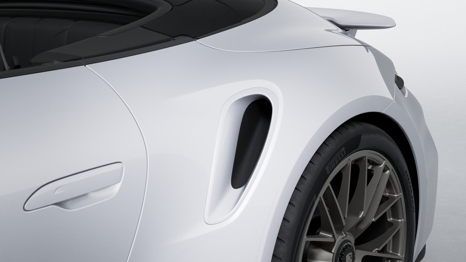 Rear side air intakes painted in exterior colour