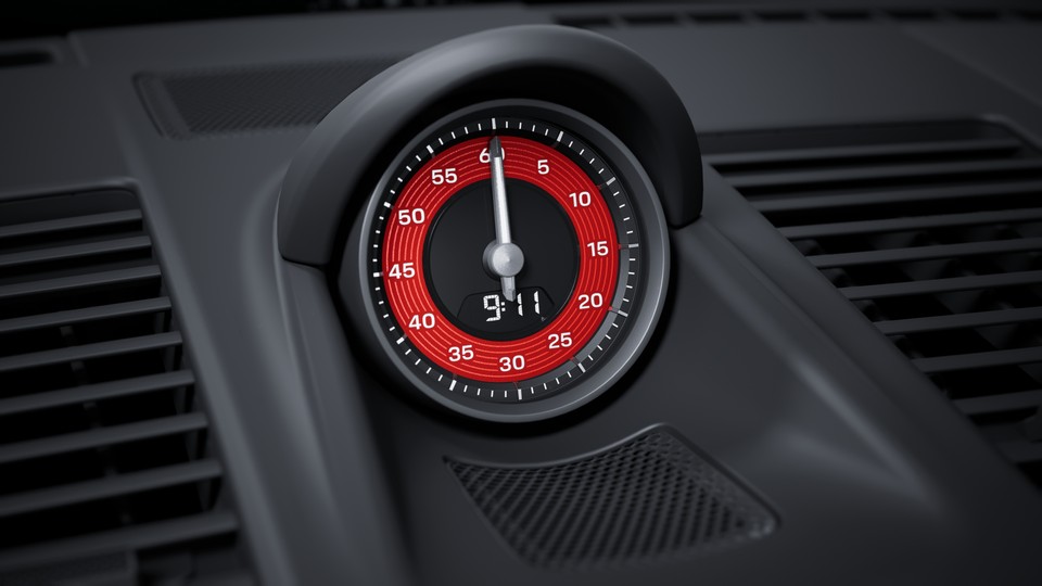 Sport Chrono stopwatch instrument dial and digital tachometer Guards Red