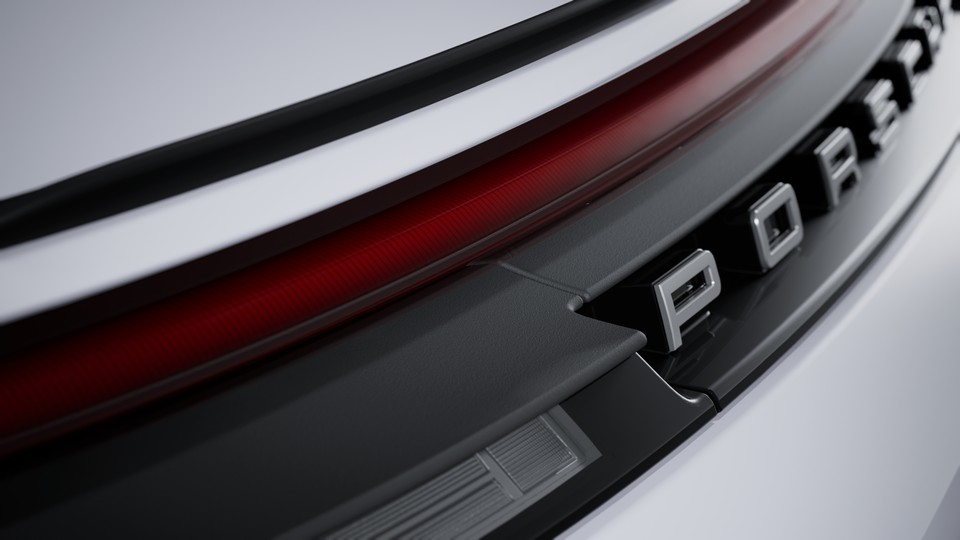 带 “PORSCHE” 标志的条形尾灯