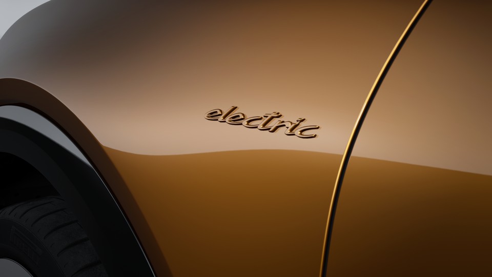 Model designation and ‘electric’ logo painted in exterior colour