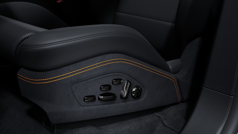 Seat consoles Race-Tex front and rear with coloured decorative stitching