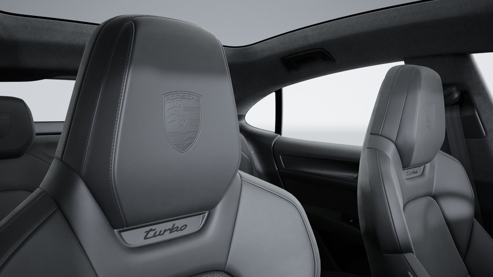Porsche crest on headrests